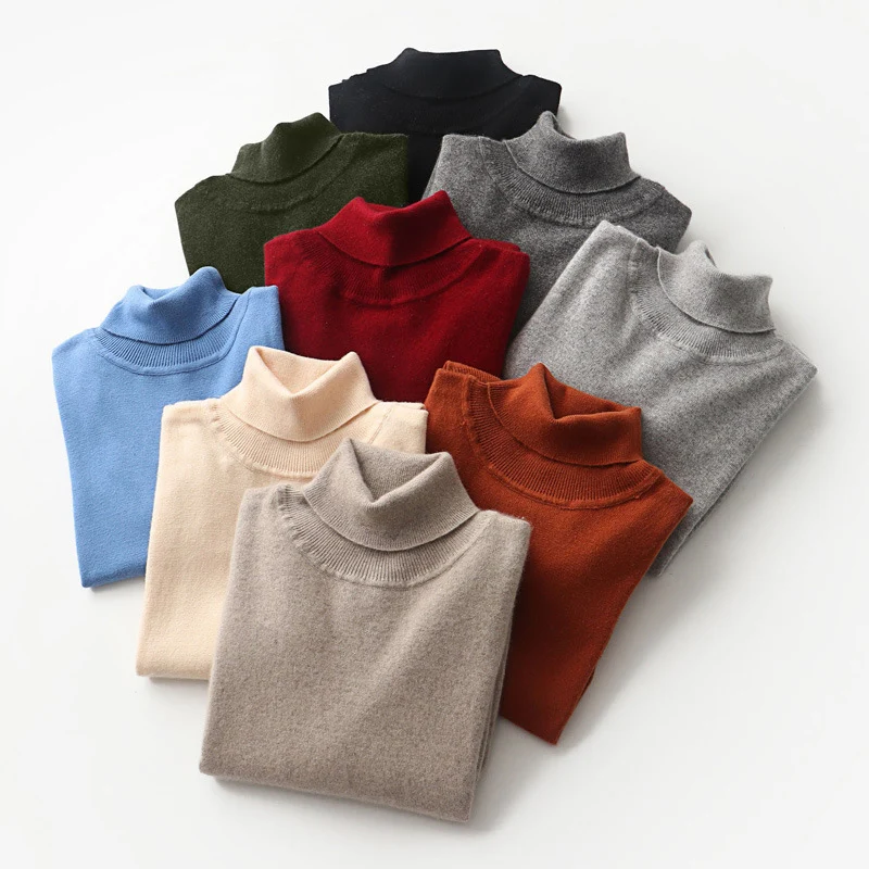 

New Winter Pullover Men Women Turtleneck Knitted Sweater Turtle Neck Homme Wool Casual Solid Clothes Quality Warm Slim Pullover