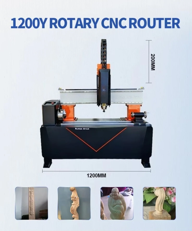 High Precision Rotary Cnc Router for Metal Wood Single Head Cylindrical Machine