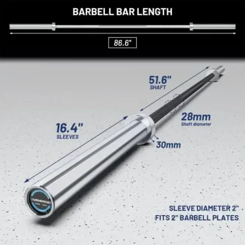 7ft Barbell Bar 45LB Load 1500-lbs Capacity Available, for Gym Home Exercises, Weightlifting, Powerlifting for 2