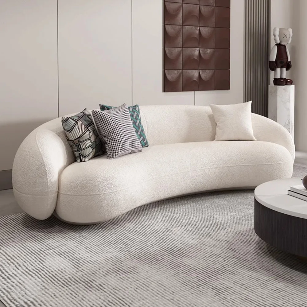 Modern Nordic Curved Sofa Pillow Living Room Cozy Reading Coffee Bar Stylish Canape Salon Perfect Elegant Spaces Home Furniture