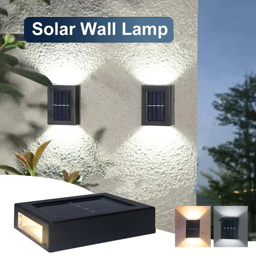 

Solar Light Outdoor Up and Down Luminous Wall Washer Light Waterproof Sunlights for Garden Yard Stairs Street Decoration Lamp