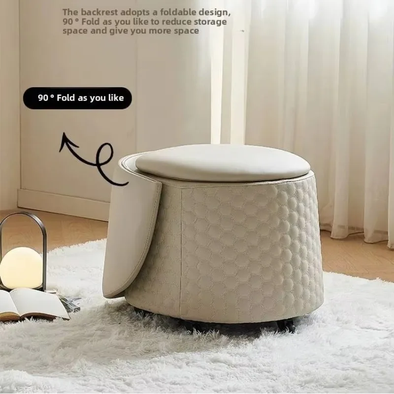 Durable metal makeup stool movable rotatable light luxury modern minimalist design supply