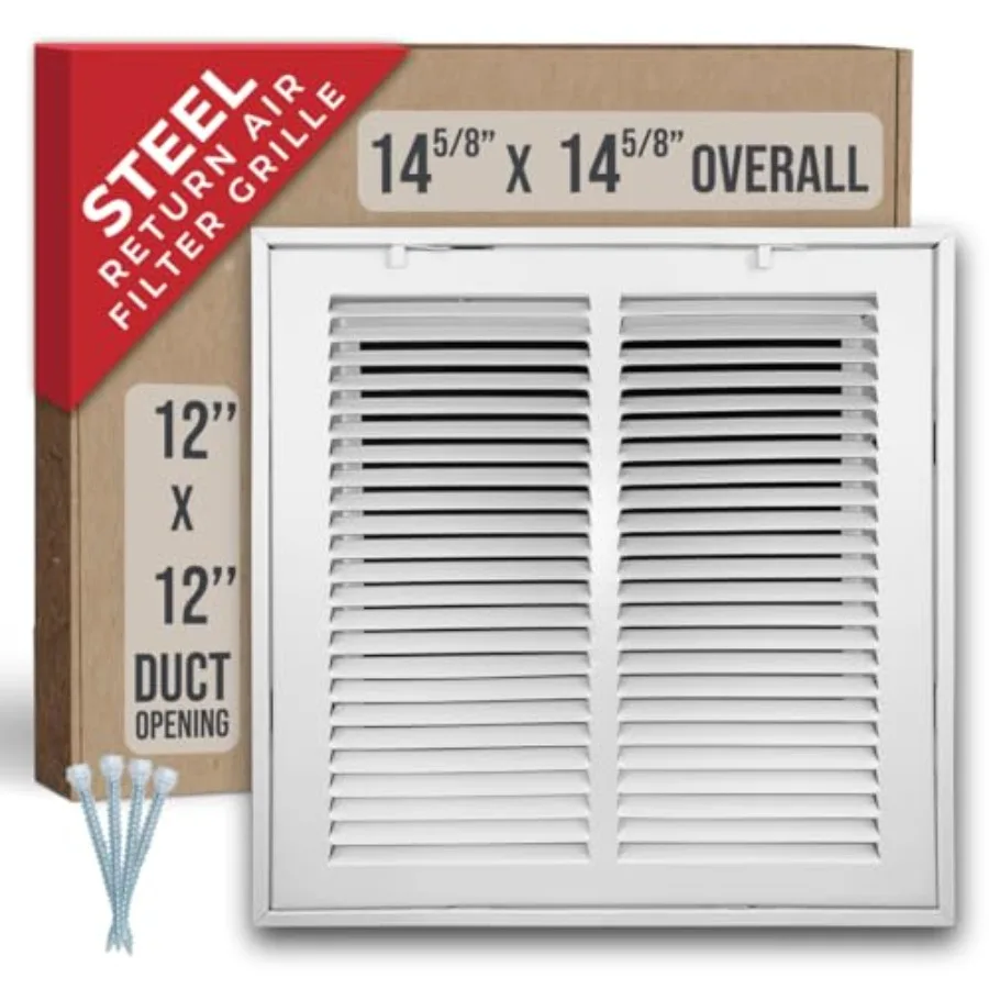 

Fits x Duct Opening Steel Return Air Filter Grille by Handua [Removable Door] for -inch Filters Vent Cover Grill White HVAC Col