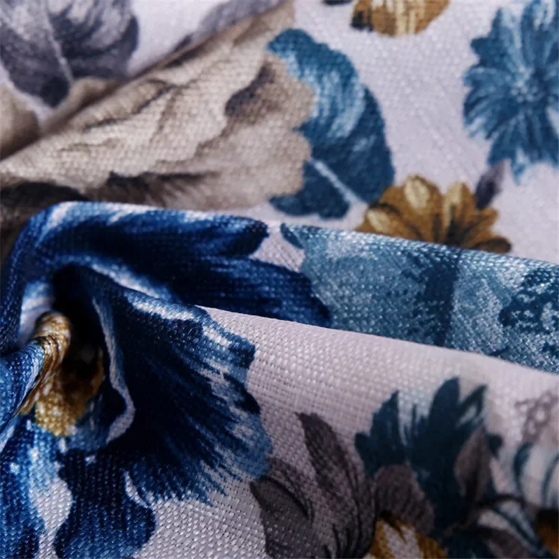 45x45cm Bamboo Linen Vintage Peony Flower Pillowcase Sofa Seat Cushion Cover Home Decoration