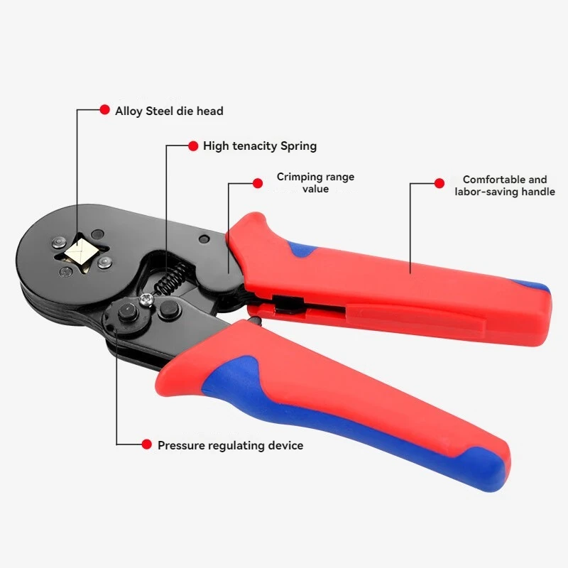 Hexagon Wire Terminal Ferrule Crimping Tool,Self-Adjusting Ratchet Crimping pliers, Electrician Tools