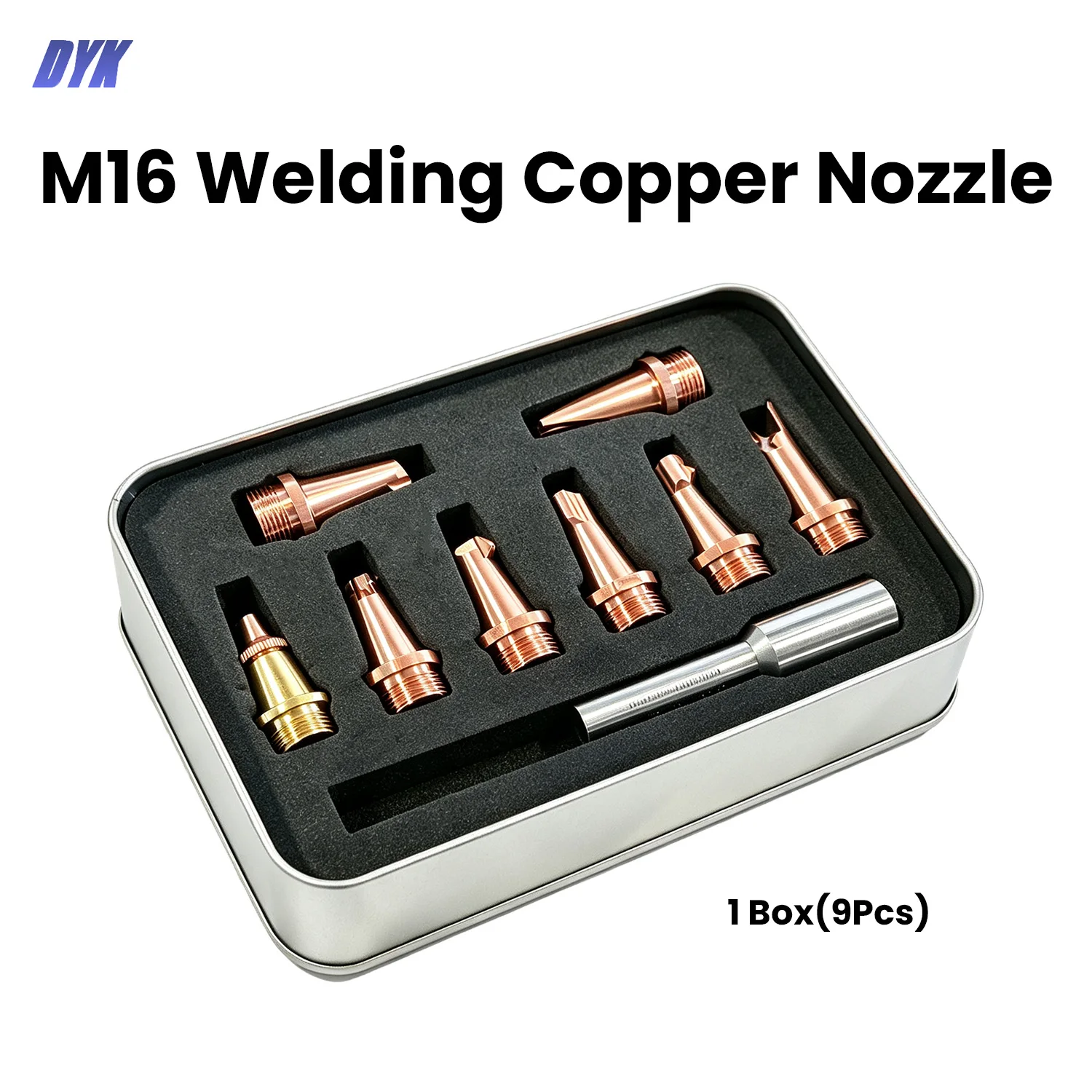 9Pcs/set CQWY M16 Laser Welding Head Copper Nozzle Scale Tube SUP Thread M16 Laser Welding Gun Parts