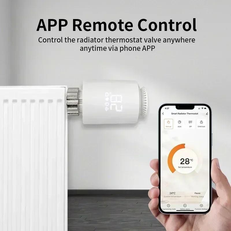 TNCE Tuya Zigbee TRV Radiator Thermostat  Actuator Smart Thermostatic Valve Temperature Controller Work With Alexa Google Home