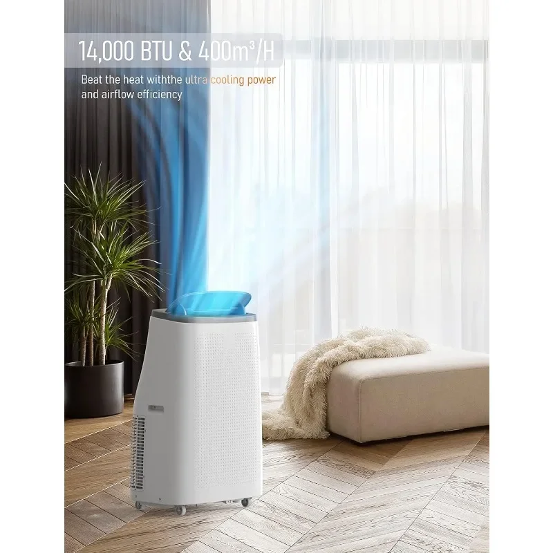 ポータブルルームエアコン,統合除湿機,ファン,スリープモード,リモコン付き,再利用可能なフィルター