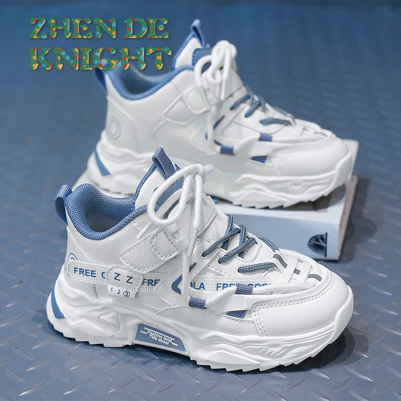 

High Quality Children's Sneakers for Boys Girl's Fashion Sneakers Sole Soft PU Leather Boys Breathable Tennis Shoes