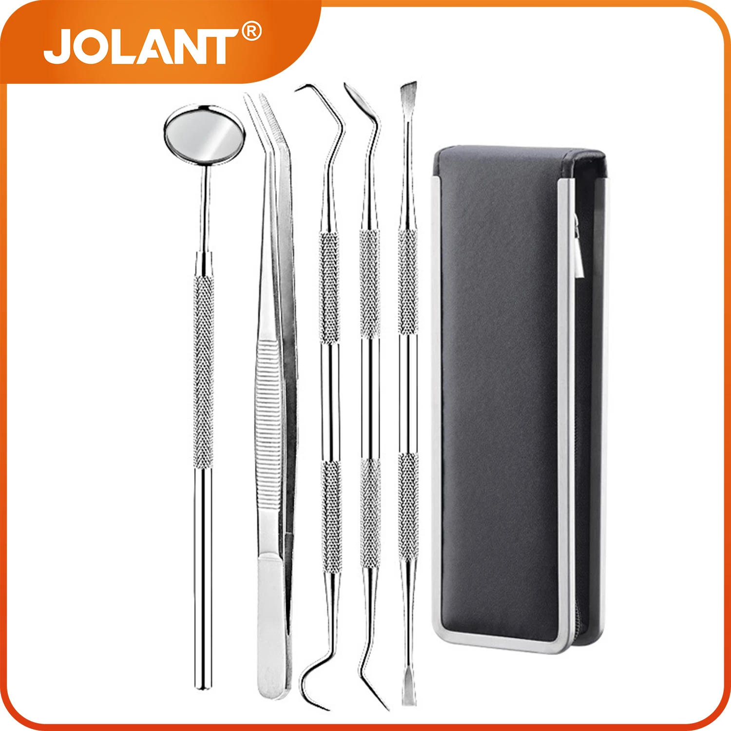 

JOLANT Dental Cleaning Tools Set Mouth Mirror Stainless Steel Tweezers Elbow Probe Dentists Instrument Teeth Whitening Dentistry