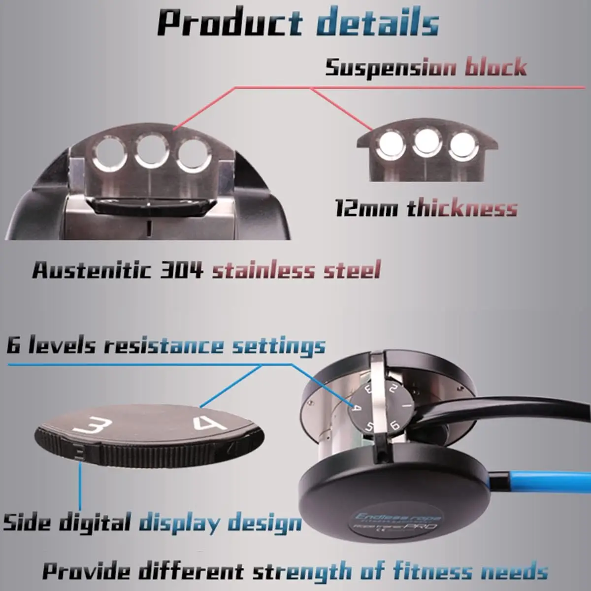 Fitness Equipment Endless Rope Trainer Workout Multifunctional Resistance Training Machine Pulling Endless Rope Trainer