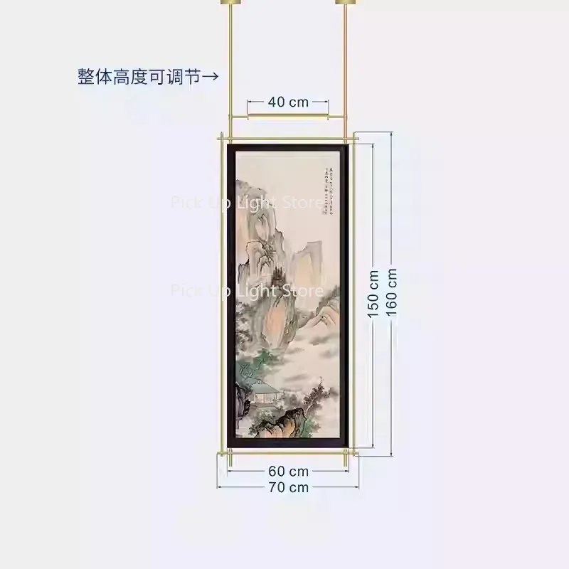 Pintura decorativa de entrada retrô chinesa, pintura de lâmpada de parede de alta qualidade, pintura suspensa de corredor, voltada na parede