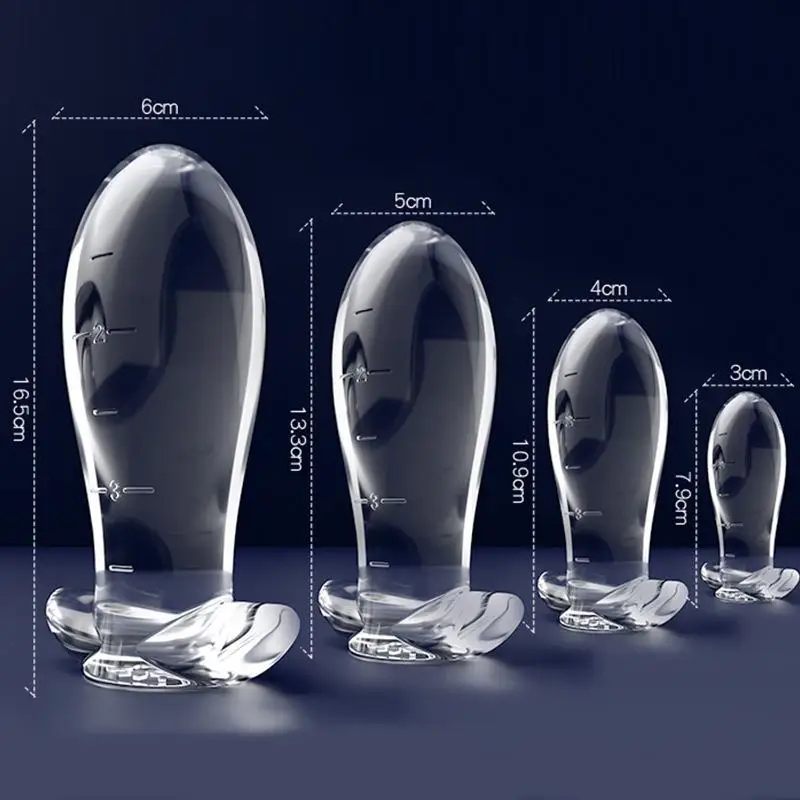 Large Crystal Clear Silicone Dragon Egg Anal Plug With Size Markings Soft Flexible Prostate Massager For Men And Women view 6