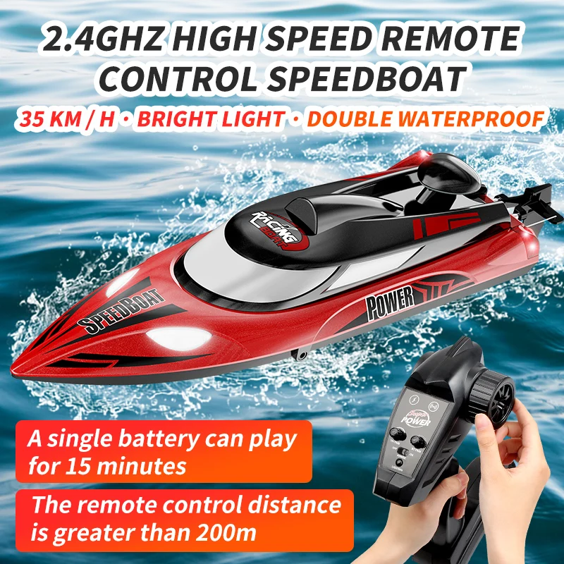 35km/h HJ810 2.4Ghz High Speed Remote Controlled Racing Boat High-Speed R/C Boat/Ship Waterproof  With Water Cooling System