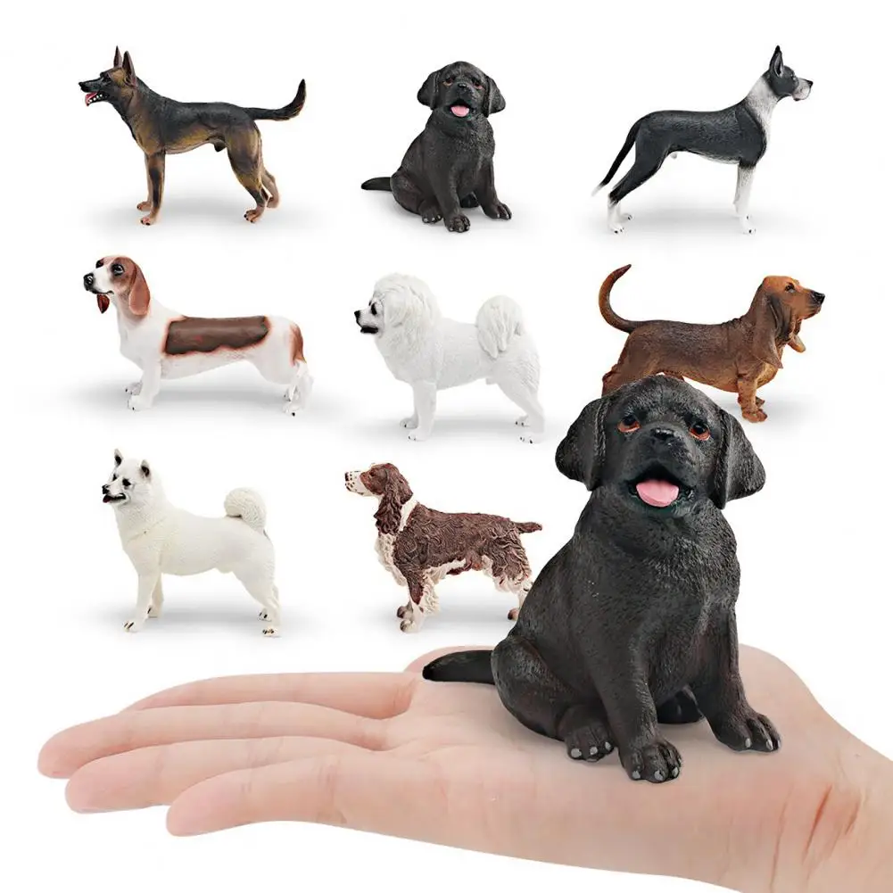 Figurines Simulated Dog Figurine Pvc Puppy Model Miniature Statue Sculpture Educational Toy Desktop Decoration Ornament for Dog