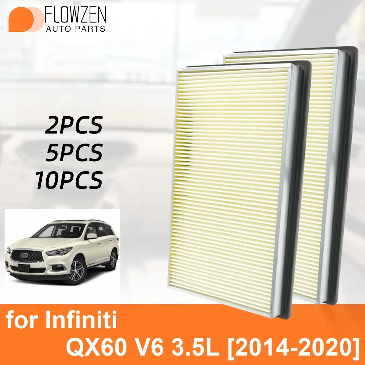 Car Cabin Air Filter for Infiniti QX60 V6 3.5L 2014-2020 Auto Filters Carbon Fiber CA4309 16546-0Z000 16546-70J10 16546-V0100