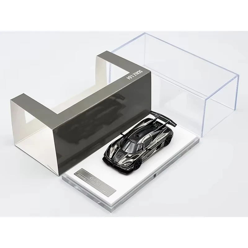 HKM 1:64 Agera ONE 1 Chrome Diecast Diorama Car Model Collection Miniature Toys