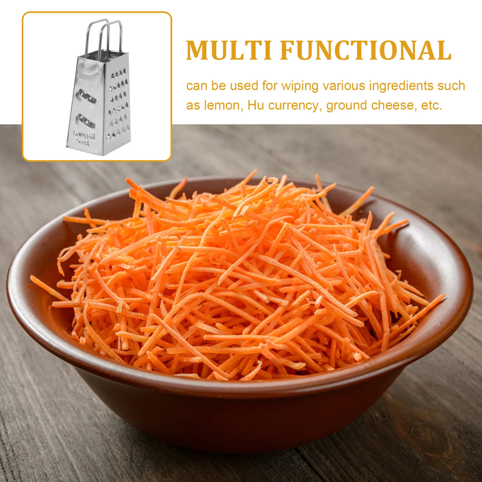 

4Pcs Heavy Duty Stainless Steel Grater Multi-Functional Manual Cheese Grater for Home Cooking Camping Picnic Barbecue Kitchen