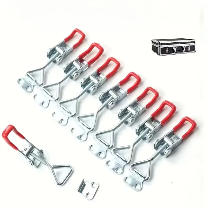 2pcs Adjustable Toolbox Case Metal Toggle Latch Catch Clasp Quick Release Clamp Anti-Slip Push Pull Toggle Clamp Tools