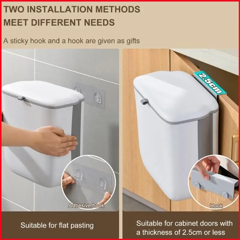 

K92A Space Saving Mountable Kitchen Bin Counseblebles Design 9L емкость с безопасными крышками для столешниц