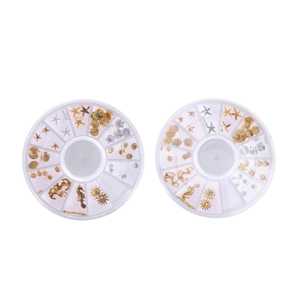 2개입 네일 아트 장식 합금 해마 파인애플 태양 모양 대량 DIY 매니큐어 액세서리 네일 장식 천연용