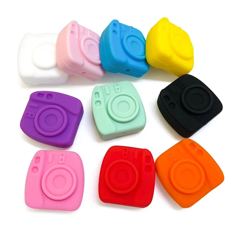 10pcs New Baby Silicone Focal Beads Camera Food Grade Newborn Chewing Toys DIY Nipple Chain Jewelry Bracelet Making Accessories