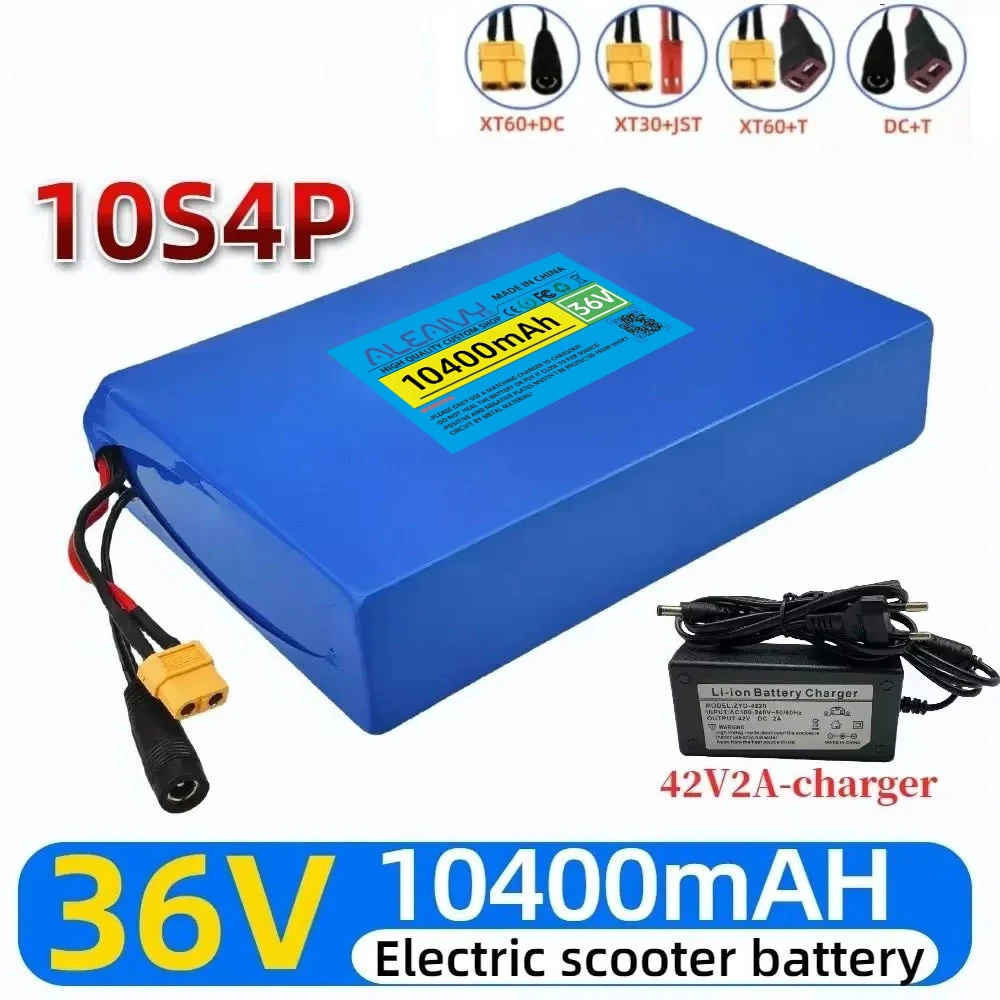 100 % neuer 36 V 10400 mAh 10S4P Lithium-Ionen-Akku, geeignet für Fahrräder, Autos und Elektroroller, mit integriertem BMS