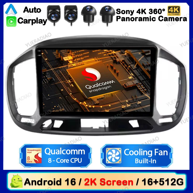 Android 16 Autoradio für Fiat Uno 2014 - 2020 Qualcomm Multimedia Stereo Videoplayer 4G WIFI Head Unit GPS Navigation QLED 2DIN