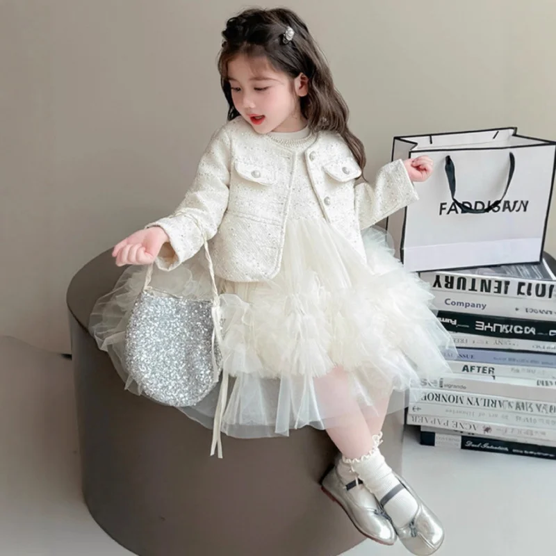 

Girls' Outfit Dress Princess Dress Fashionable Cute Sleeveless Fresh Two-Piece Set Autumn