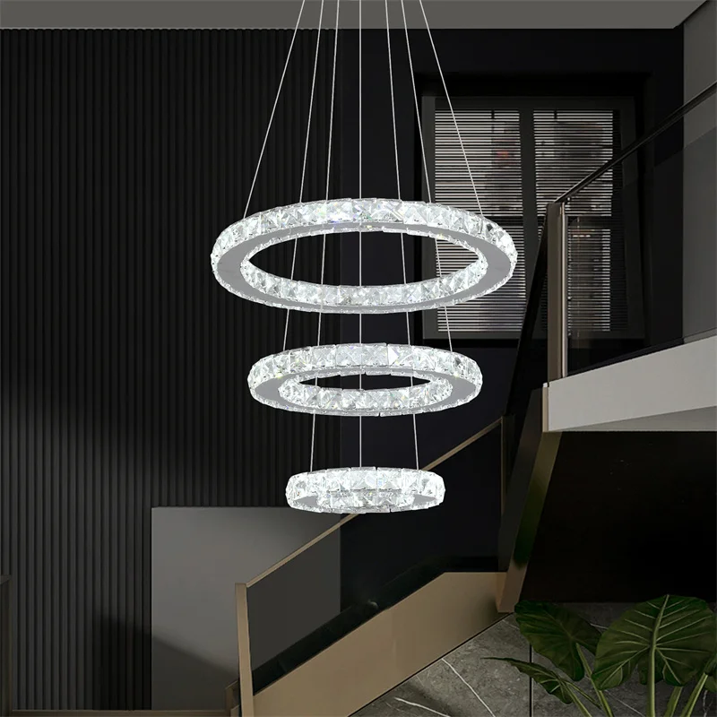 Modern K9 Crystal Chandeliers Pendant Lights Living Room Kitchen Decoration Led Elegant Ceiling Lamps Hanging Luminaire Fixtures