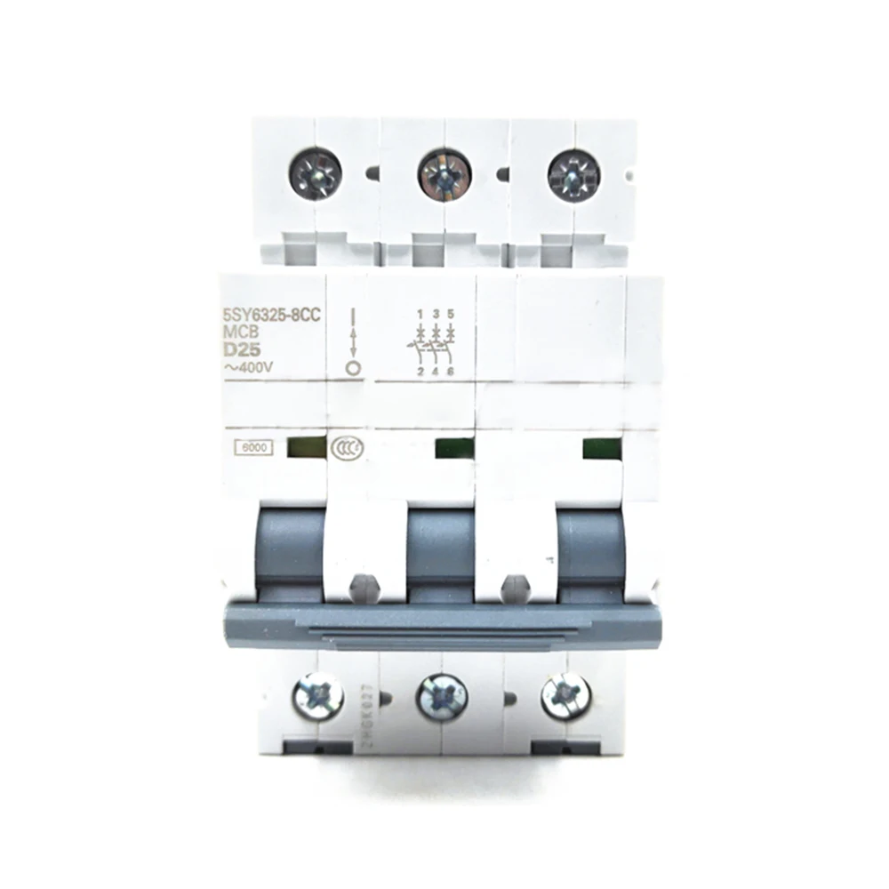 For Siemens 5SY6325-8CC 3P 25A 400V Guide Rail Installation Mini Circuit Breaker