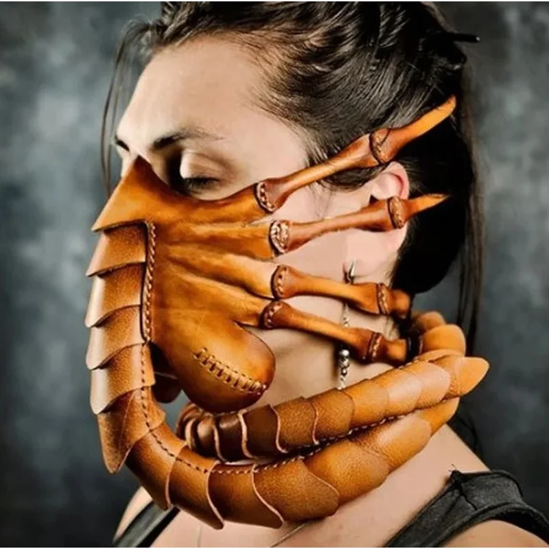 1 Pc Men's Masks Halloween Scorpion Mask Latex Alien Face Hugger Horror Party Face Cover Fancy UK Popular Fashion Masks Hot Sale