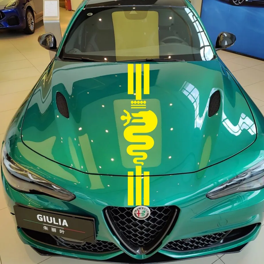 Hood Cover Car Stickers For Alfa Romeo 159 Giulietta Giulia 147 156 Mito Stelvio GT Sportiva Vinyl Decals Auto Accessories #4