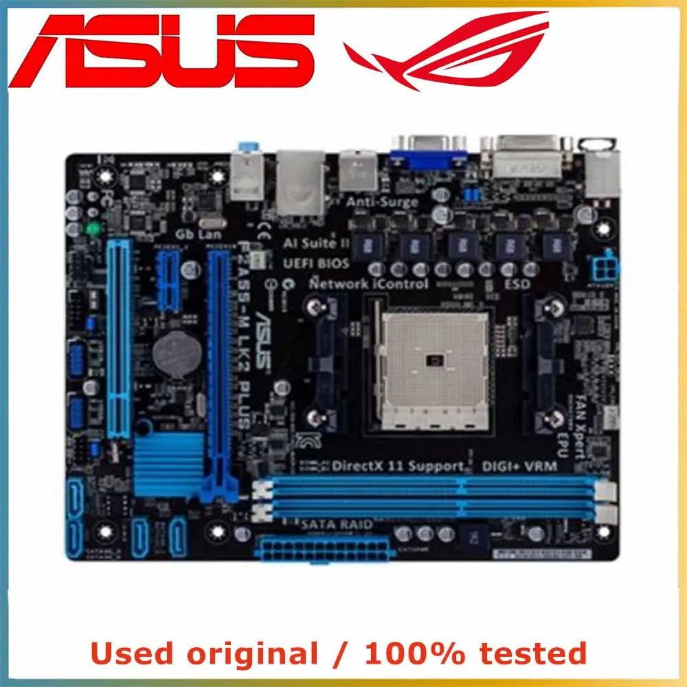 

For ASUS F2A55-M LK2 PLUS Computer Motherboard FM1 DDR3 32G For AMD A55 Desktop Mainboard USB2.0 SATA II