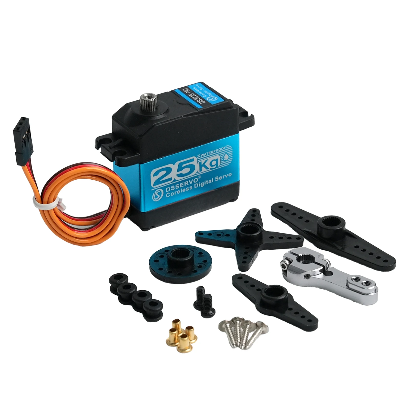 DS3225 Pro Digital Servo 25KG Coreless High Torque 180/270° Waterproof Metal Gear for 1:8 1:10 RC Car Robot 4.8-8.4V