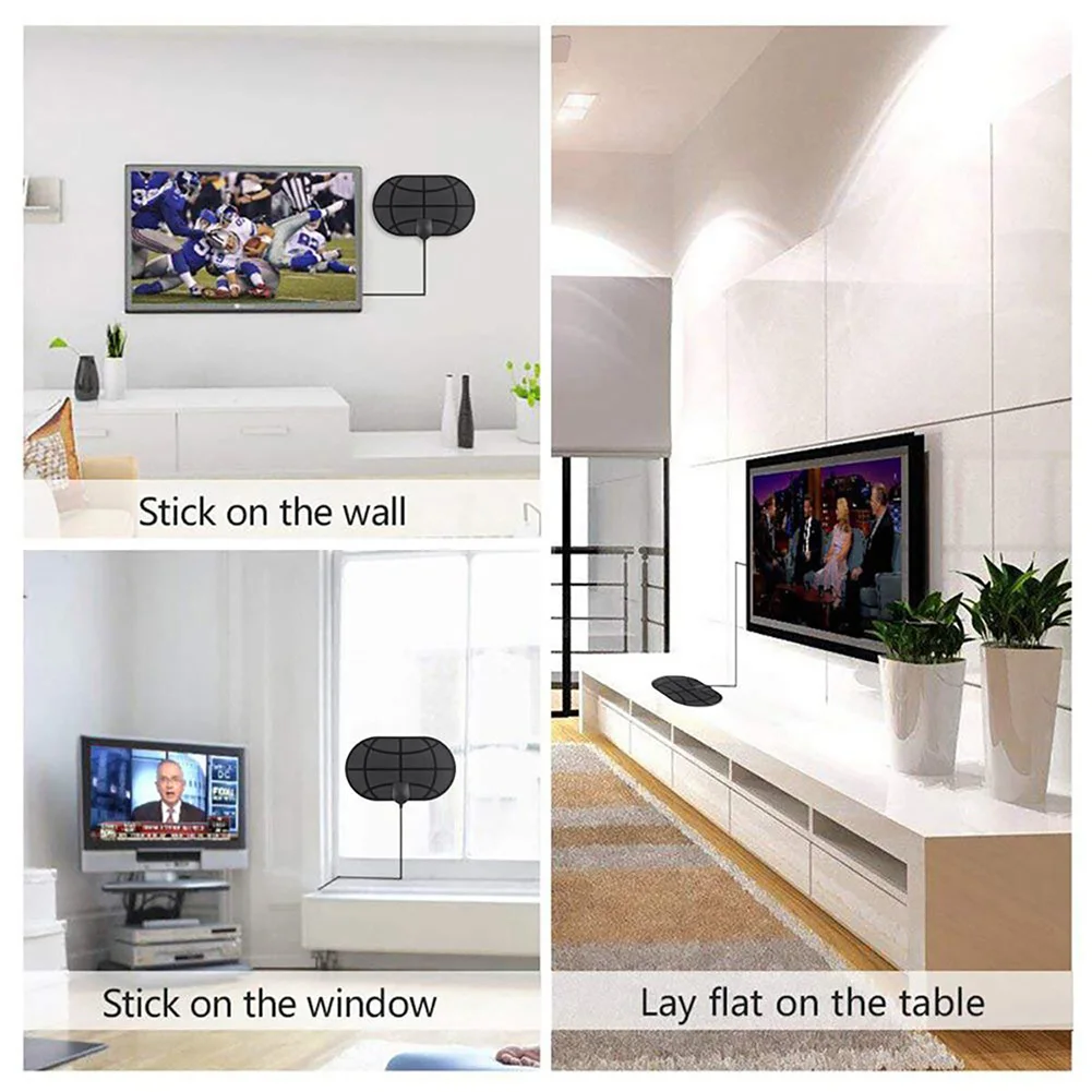 HD Digital TV Antenna With Stickers Indoor Outdoor Powerful Amplifier For Free Local Channels