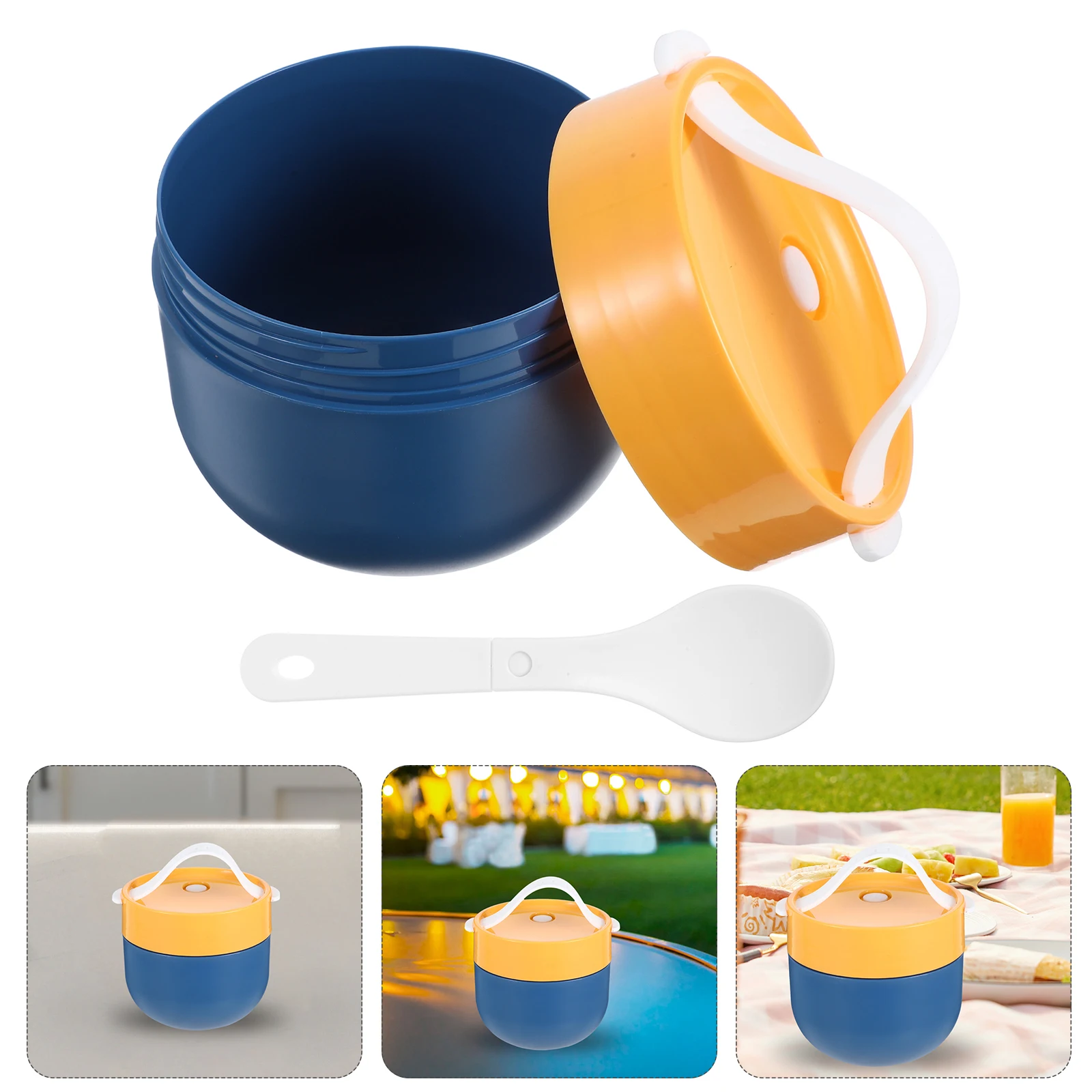 

600Ml Oatmeal Cup Built-In Spoon Large Capacity Microwave Safe For Overnight Oats Yogurt Cereal Soup Containers With Lids Snack