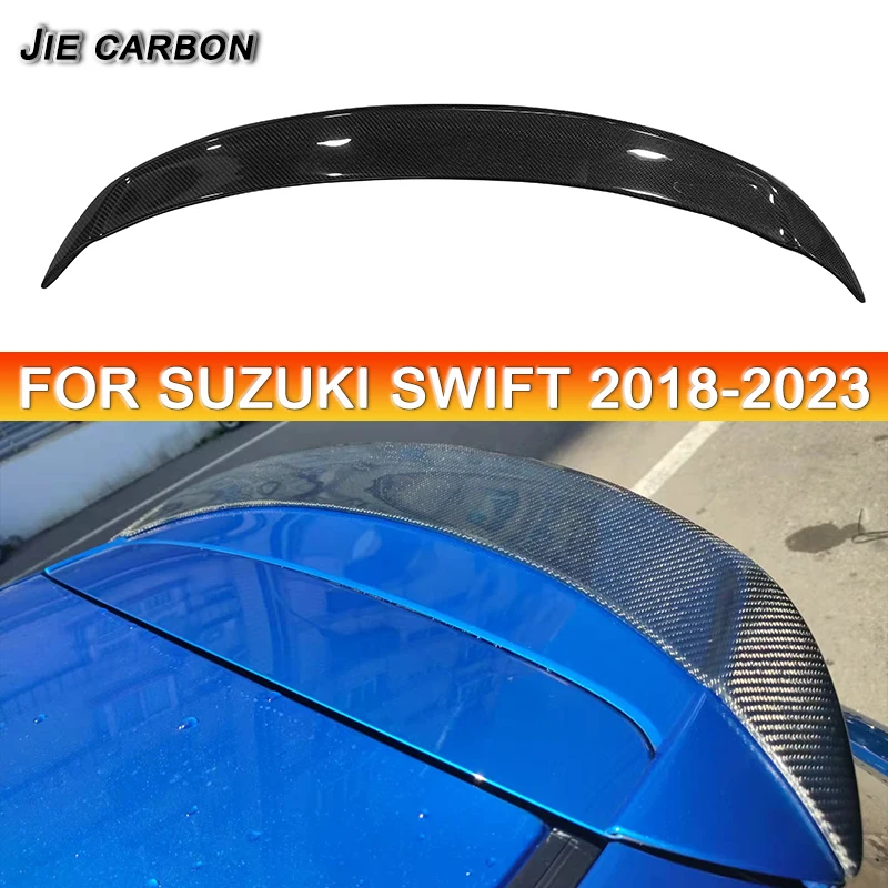 

Carbon fiber /FRP car rear trunk spoiler diffuser tail body sleeve decorated 2018-2024 Suzuki Swift Sport ZC33S rear roof wing