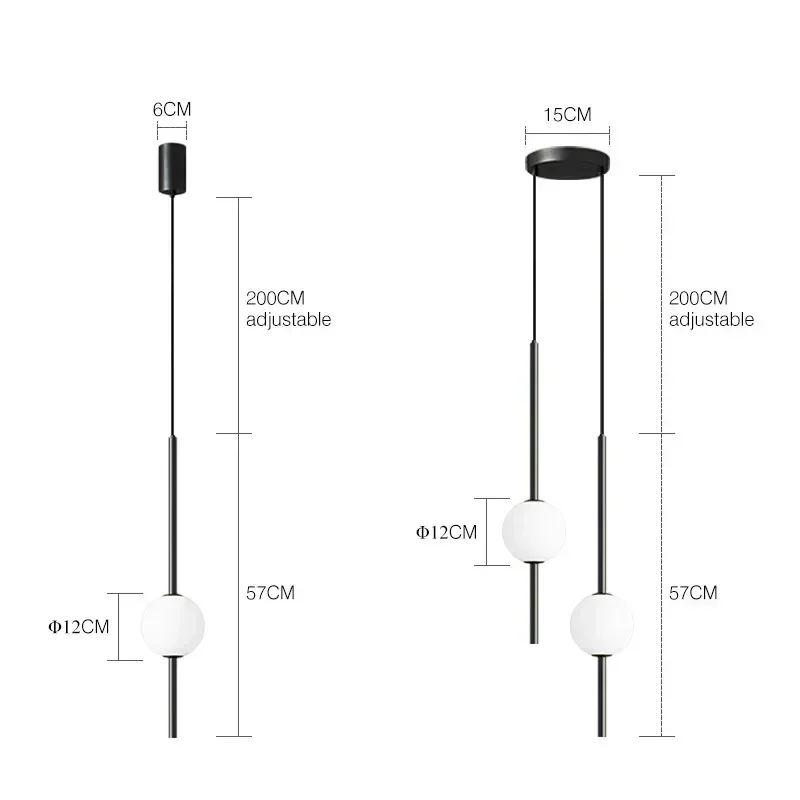 북유럽 스타일 심플한 글라스 볼 펜던트 조명, 식당, 침실, 장식 행잉 램프, 레스토랑, 바 서스펜션 샹들리에 조명