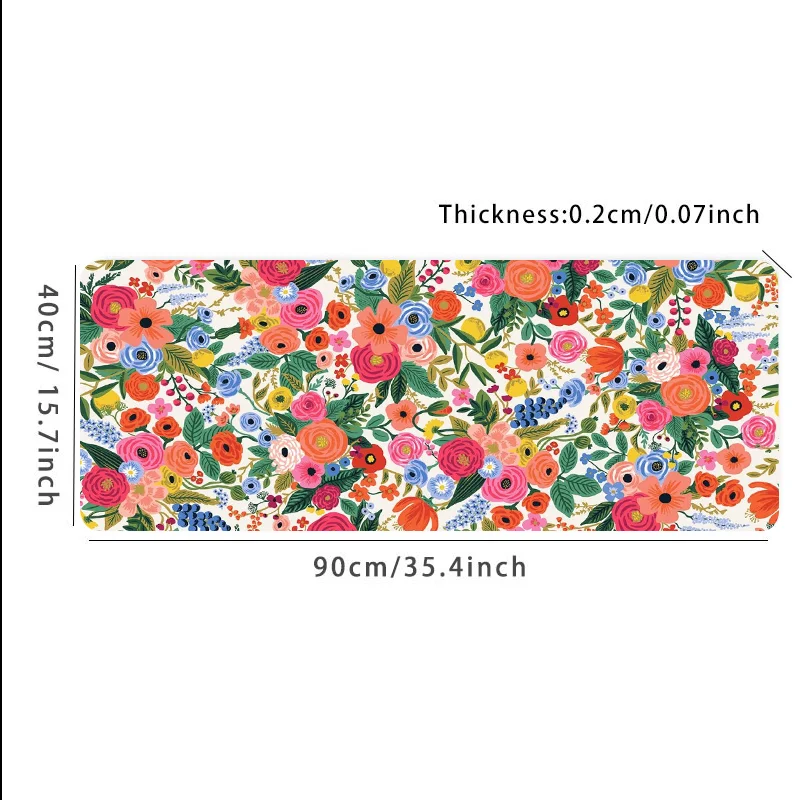 Large Colorful Flower Desk Mat - Non-Slip Gaming Mouse Pad for Office and E-Sports - Perfect Gift for Teens and Loved Ones