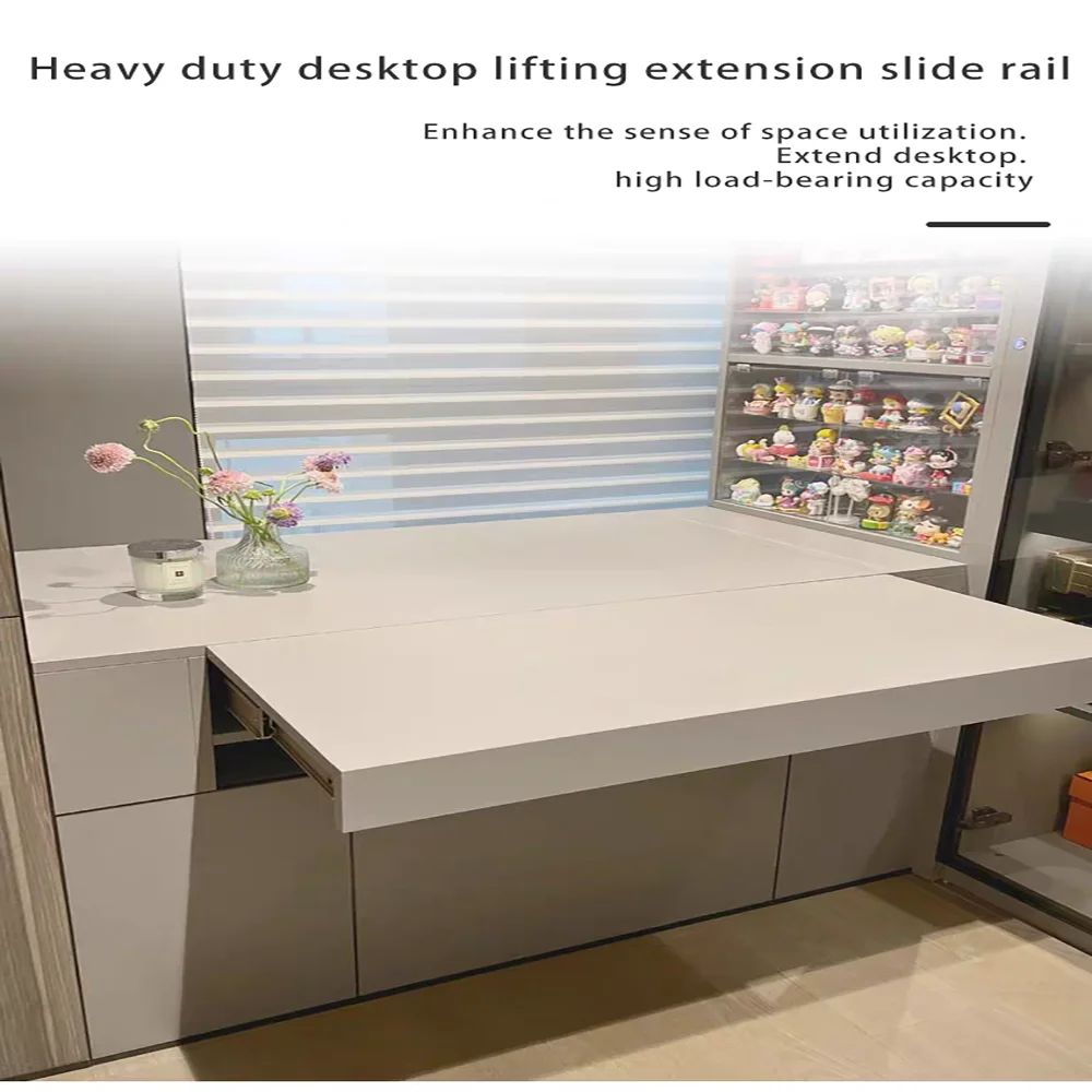 Invisible pull-out rising table buffer 250/320/420/520mm slide rail can extend 215/299/470/570mm