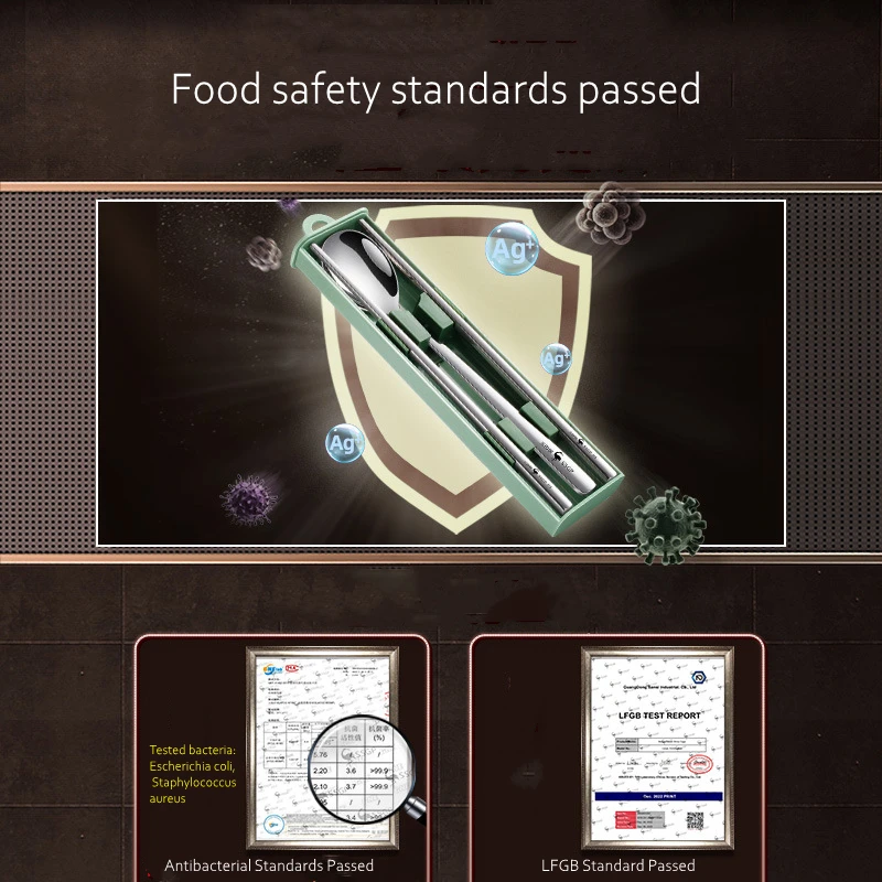 Niema przenośna 316 pałeczki ze stali nierdzewnej łyżka do chochli Bento sztućce z certyfikatem LFGB bezpiecznie kempingowe akcesoria piknikowe