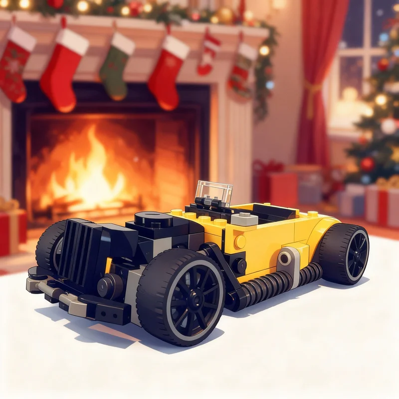 

Набор строительных блоков MOC City Champions T Bucket Hot Rod, 168 деталей, конструктор, развивающая игрушка, идея для подарка на Рождество, креативный подарок