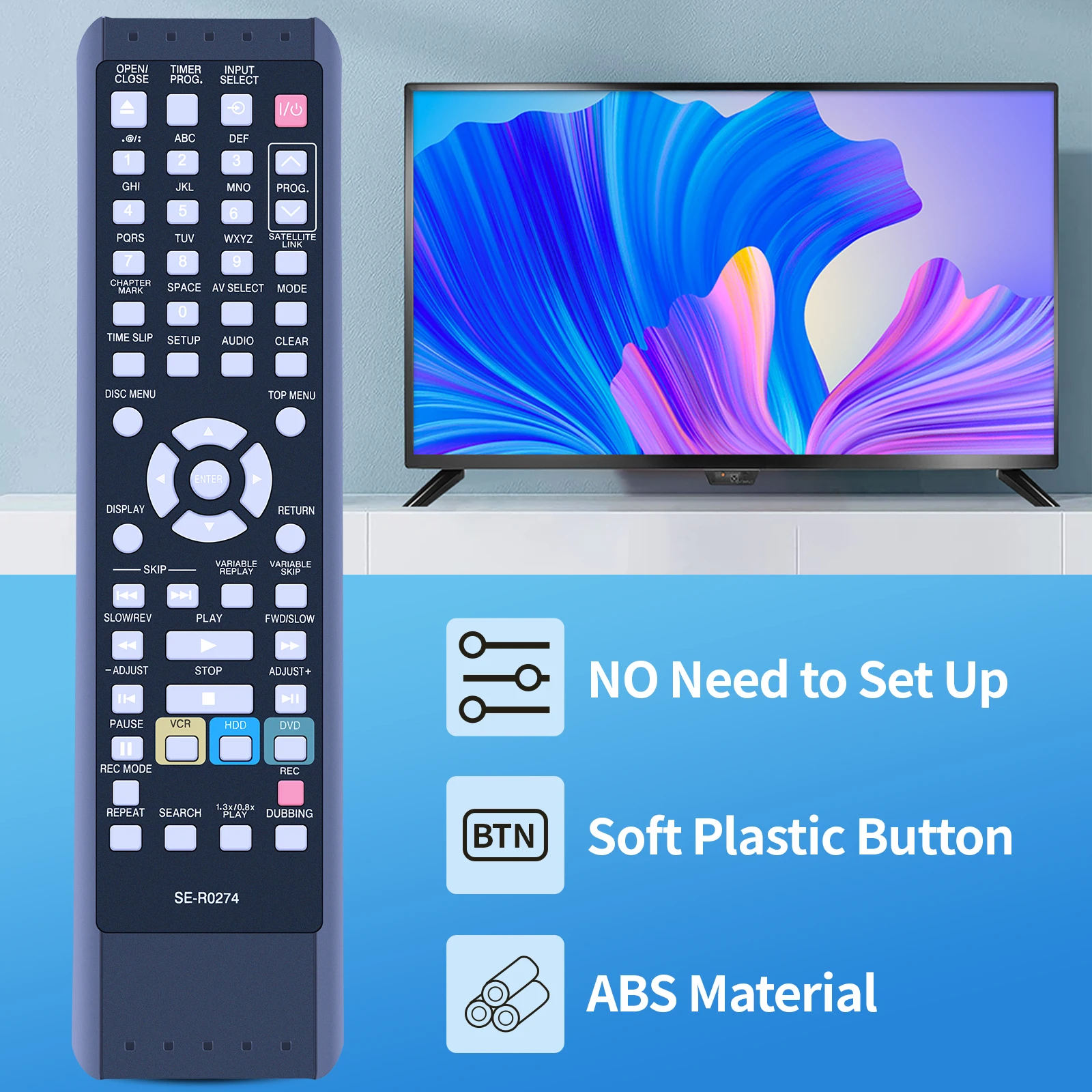SE-R0274ควบคุมระยะไกลสำหรับโตชิบา NB340UD D-VR17KB RD-XV47 DVD เทปคาสเซ็ท