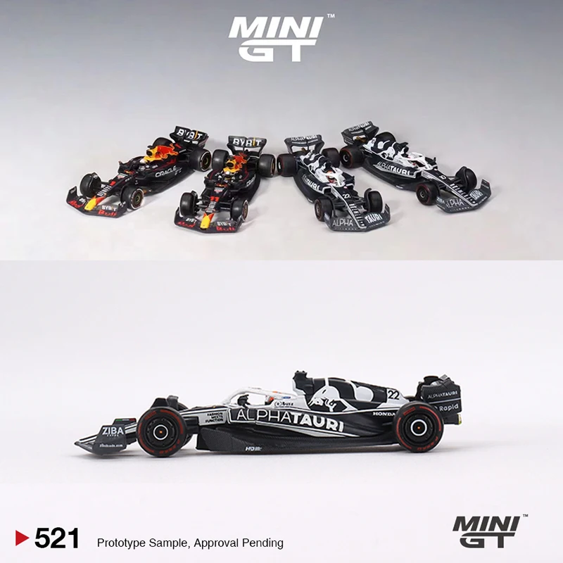 MINI GT 1:64 Model Car F1 2022 AT03 #22 Yuki Tsunoda Alloy Sport Vehicle#521