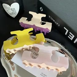 Muweordy New Candy Colored Hair Clip Acetate Claw Clip Double-layer T-shaped Contrasting Shark Clip Hair Accessories for Women