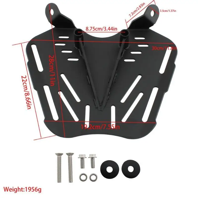 【CMO】Motorcycle Rear Luggage Rack Thickened Tail Box Bracket Base Plate With Screws For Modification Cargo Travel Use
