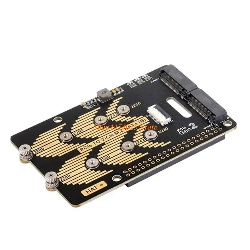 

K1AA High Performances Double M.2 NVME SSD HAT для 5, высокоскоростное чтение/письменность, HAT+стандартная база на 16PIN PCIe