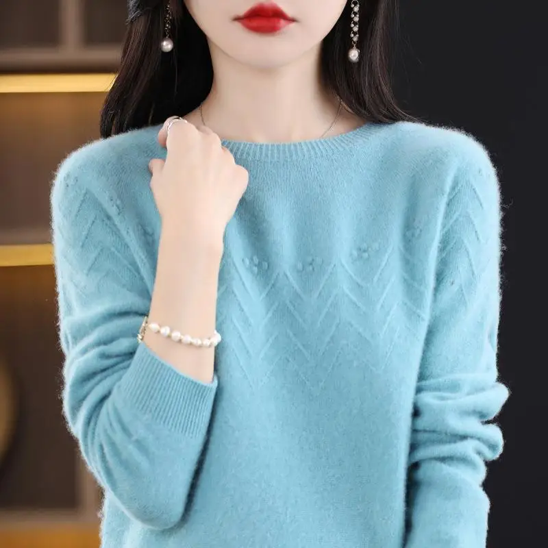 

Women Sweater Soft Casual Pullovers O-neck Long Sleeve Korean Fashion Bottoming Shirt High Strecth Autumn Winter Warm Jumper