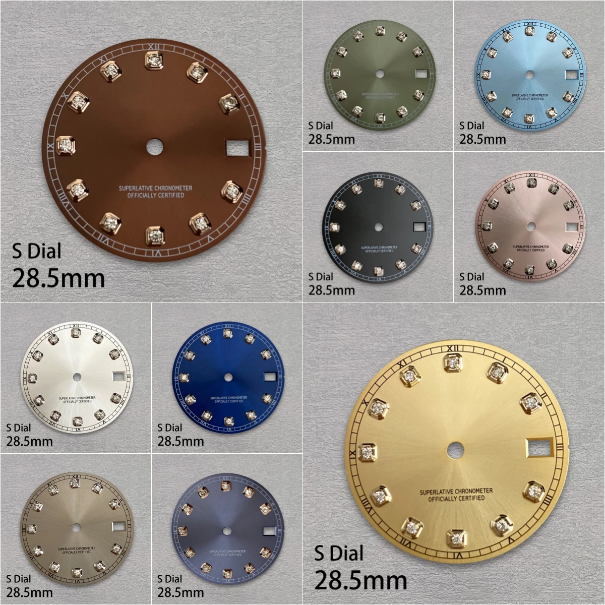 28.5mm Diamonds S Dial Fit NH35/NH36 Japanese Automatic Movement Sunray Diving Mechanical Watch Modification Accessories
